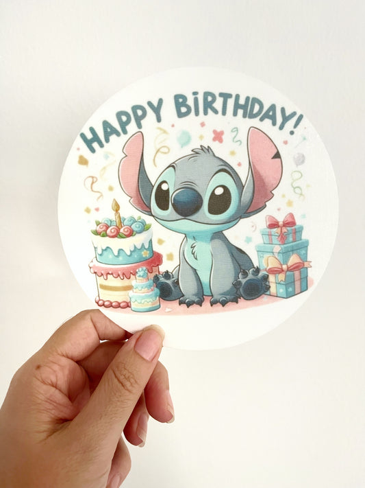 Stitch cumpleaños • lámina mediana