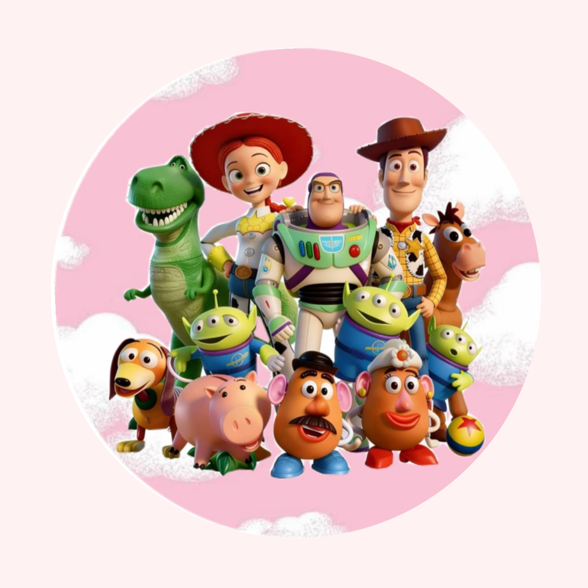 Toy Story fondo rosado • lámina pequeña