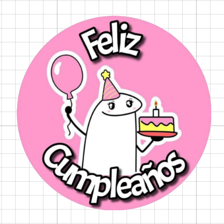 Flork feliz cumple rosa • lámina mediana