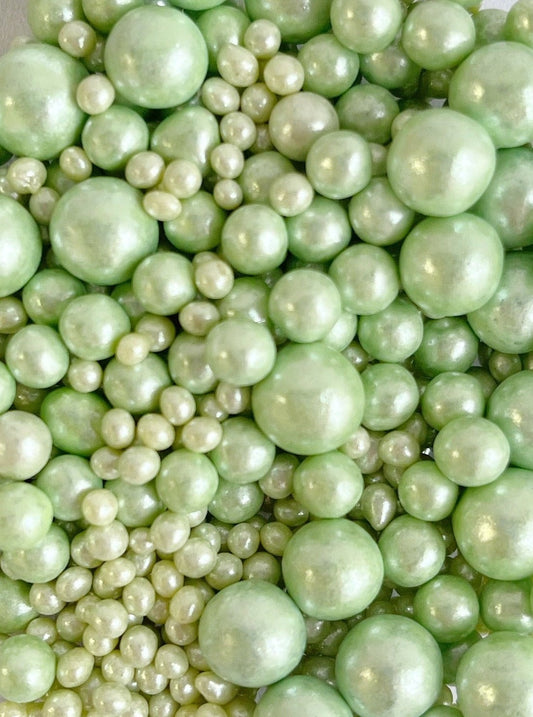 Perlas mix verde claro • 50gr