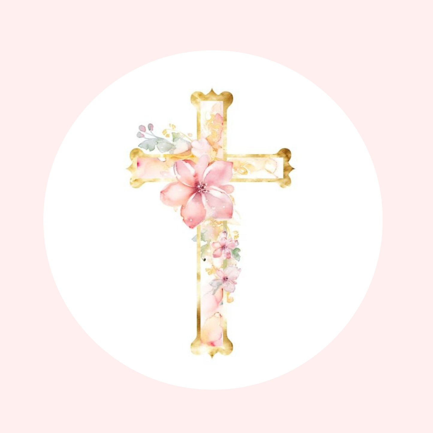 Cruz con flores • lámina mediana