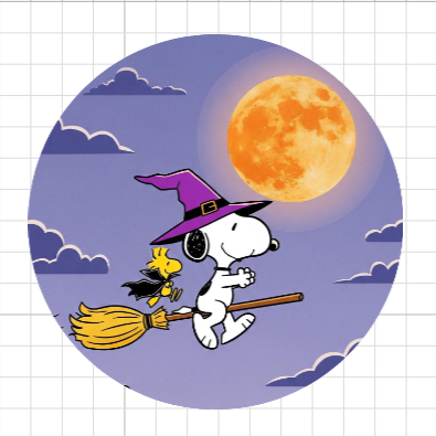Snoopy brujo morado • lámina pequeña
