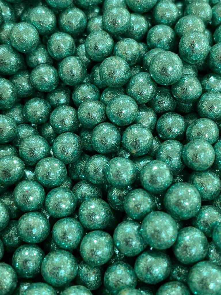 Perlas escarchadas verdes 5mm • 50gr