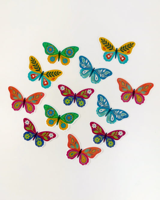 Mariposas floreadas • 12 toppers