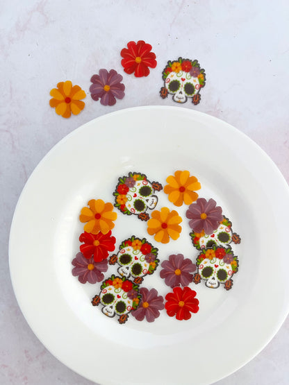 Calavera con flores • 22u