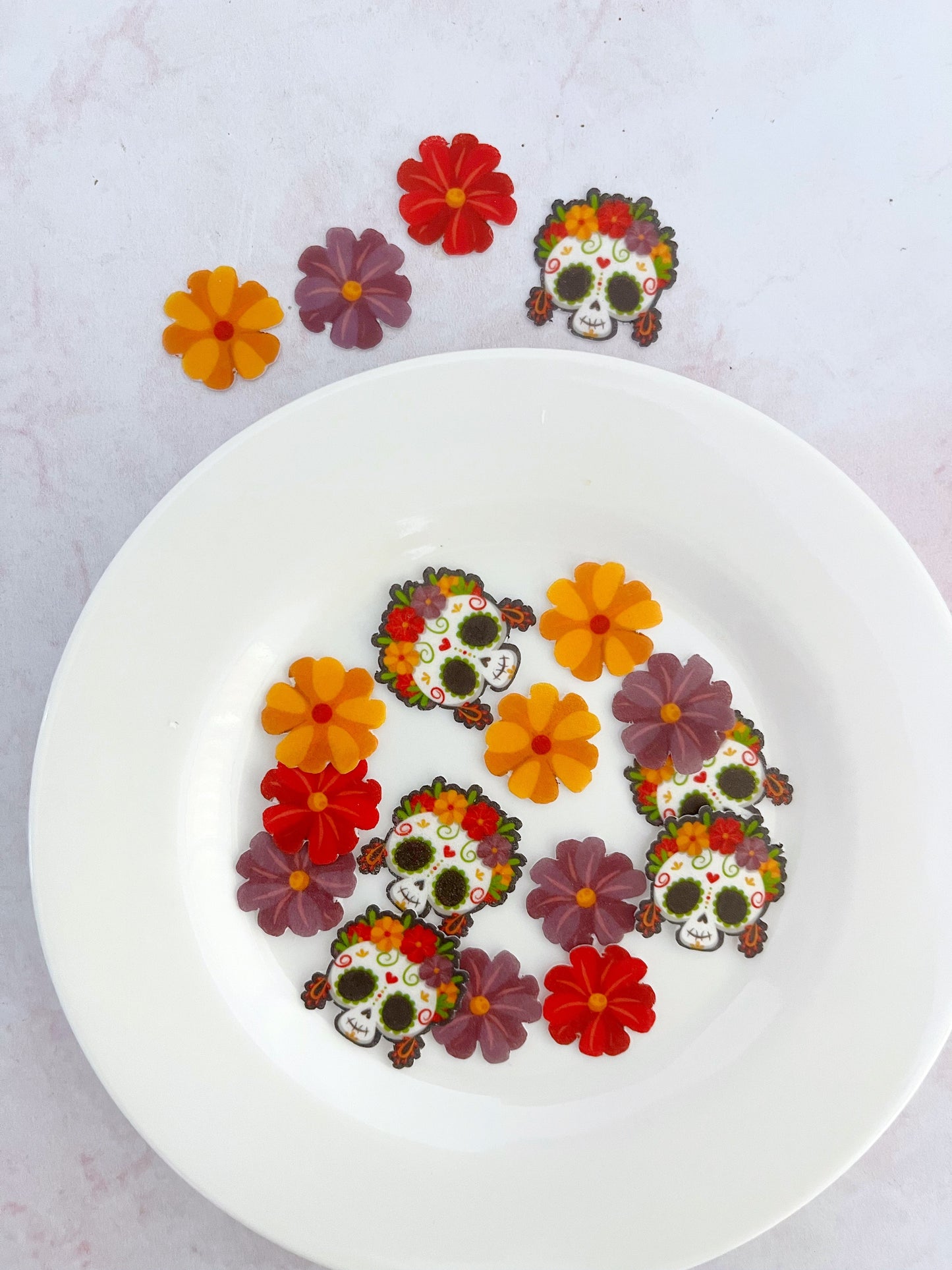 Calavera con flores