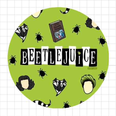 Beetlejuice verde • 3 láminas pequeñas