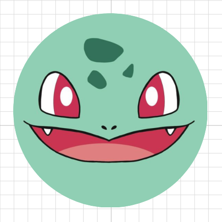 Bulbasaur cara • 3 láminas medianas