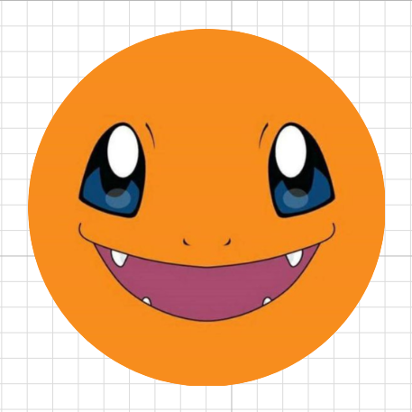 Charmander cara • 3 láminas medianas