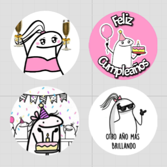 Flork cumple mujer • 12 toppers