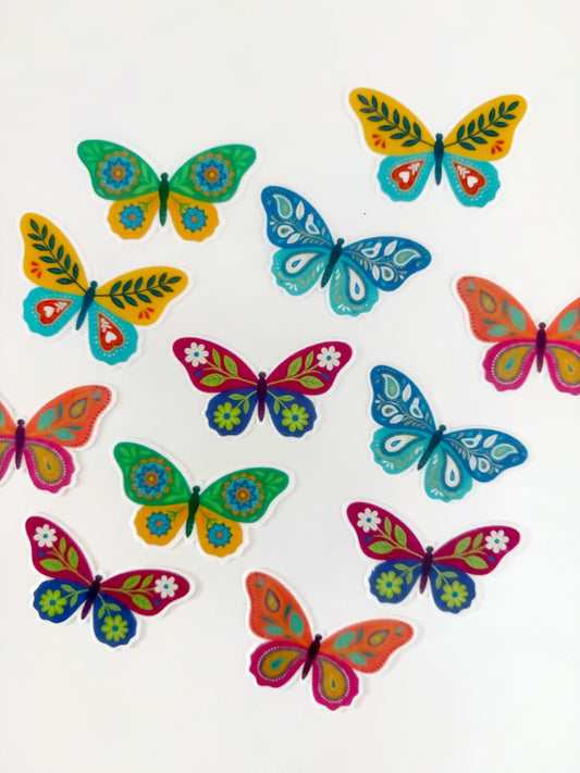 Mariposas floreadas • 12 toppers