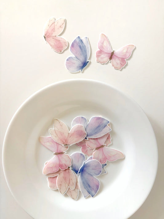 Mariposas lila y rosa • 12 toppers