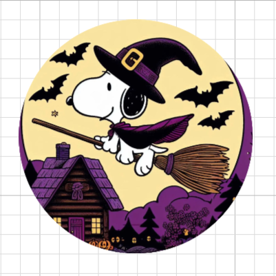 Snoopy brujo negro • lámina mediana