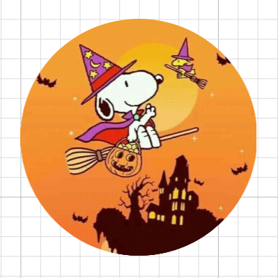 Snoopy brujo naranja • lámina mediana